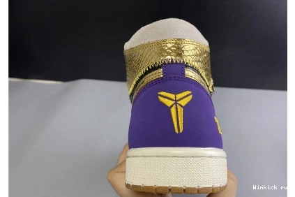 JORDAN BLACK  AIR 1 OG X PURPLE GOLD HIGH UNION “MAMBA” 0709